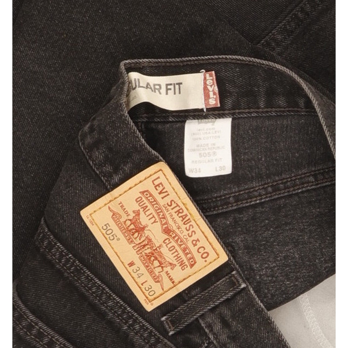Levi's 505 Men Black Straight Regular Jeans W34 L29