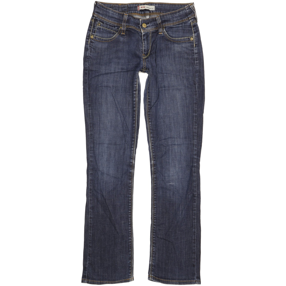 Levi's 470 Women Blue Straight Slim Stretch Jeans W30 L31