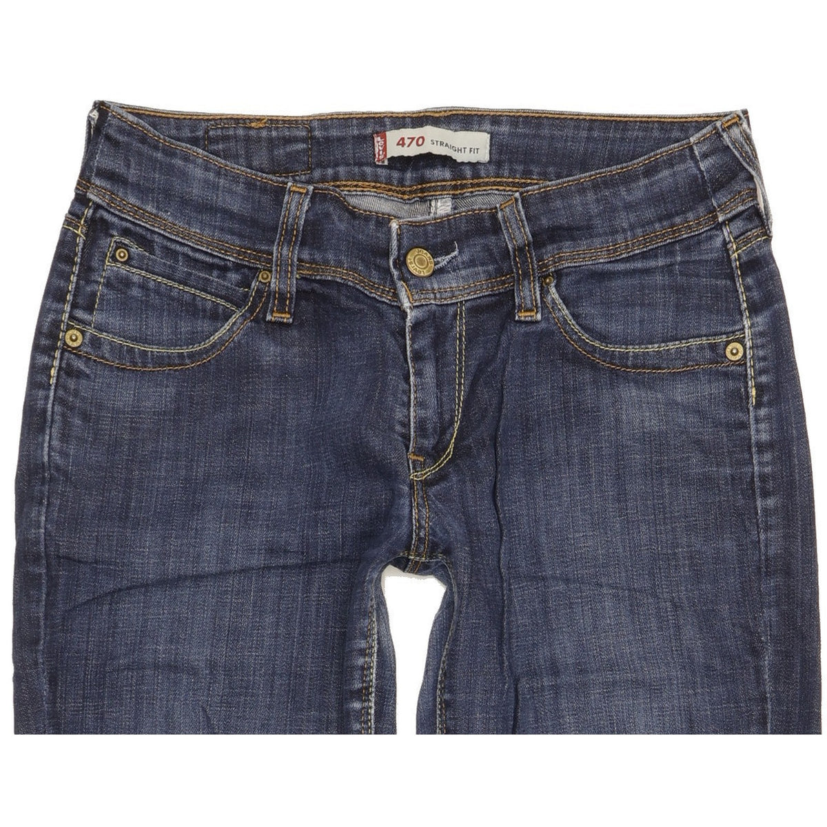 Levi's 470 Women Blue Straight Slim Stretch Jeans W30 L31
