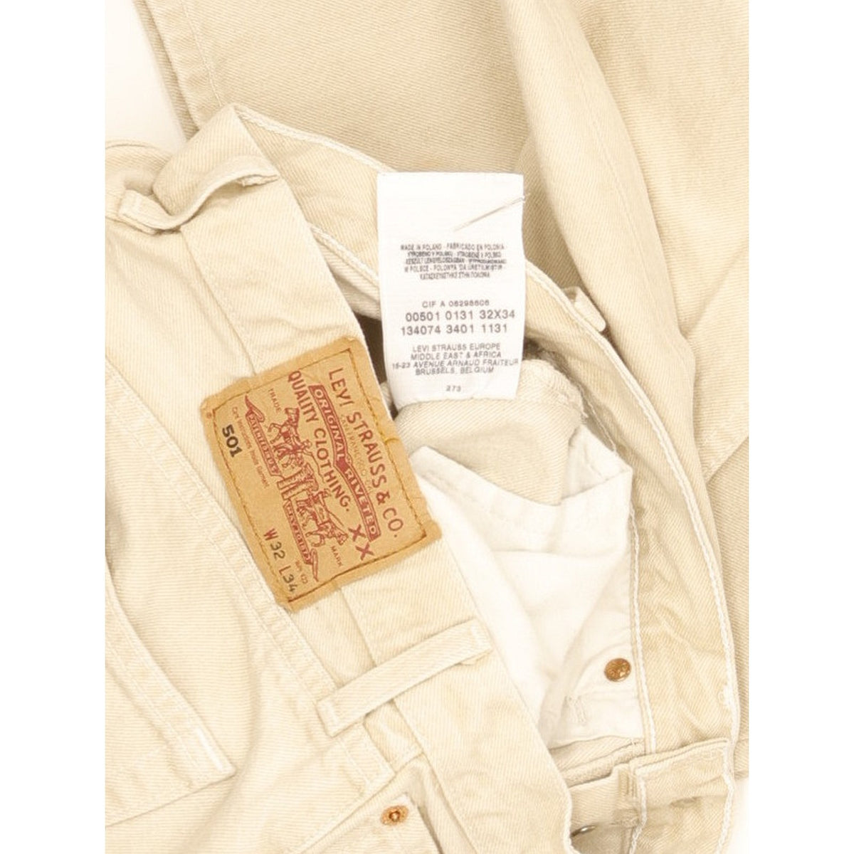 Levi's 501 Men Beige Straight Regular Jeans W31 L33
