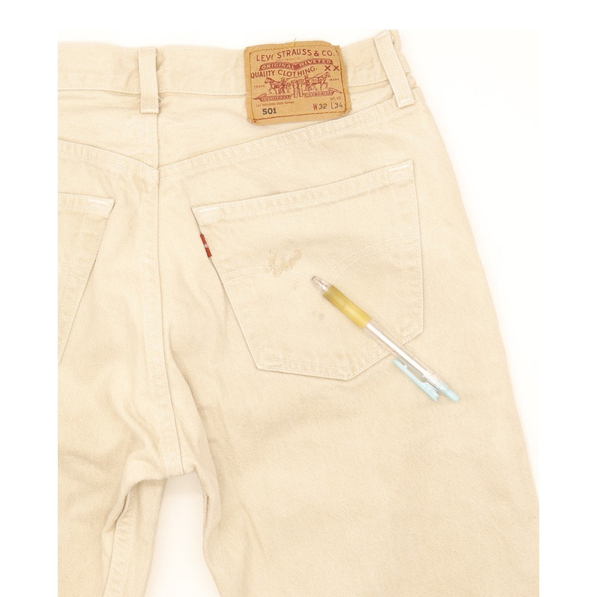 Levi's 501 Men Beige Straight Regular Jeans W31 L33