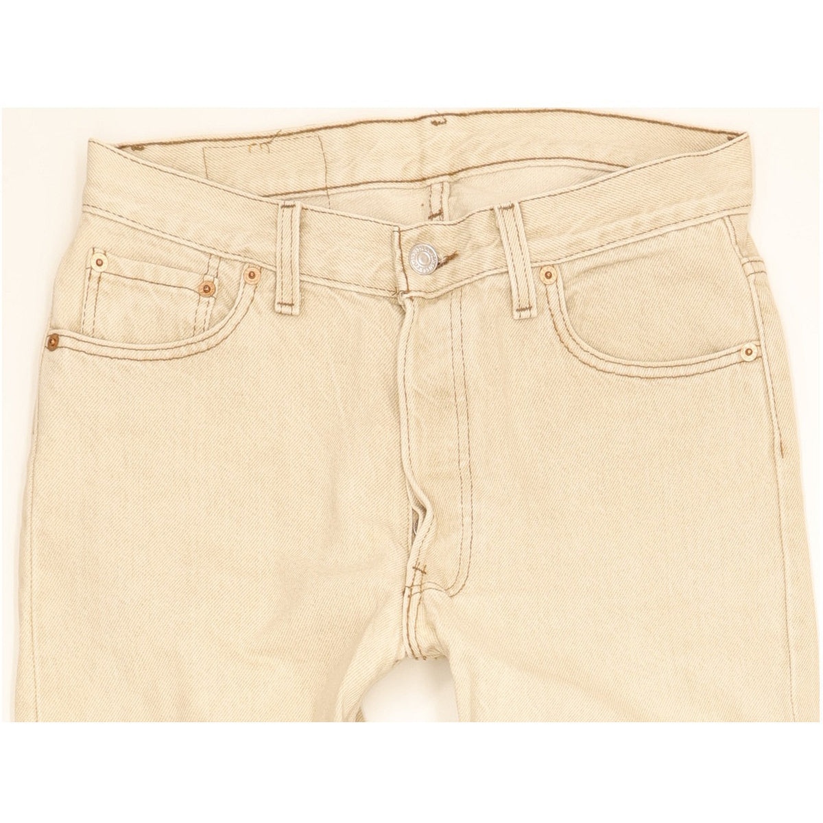 Levi's 501 Made in USA Men Beige Straight Regular Jeans W30 L31