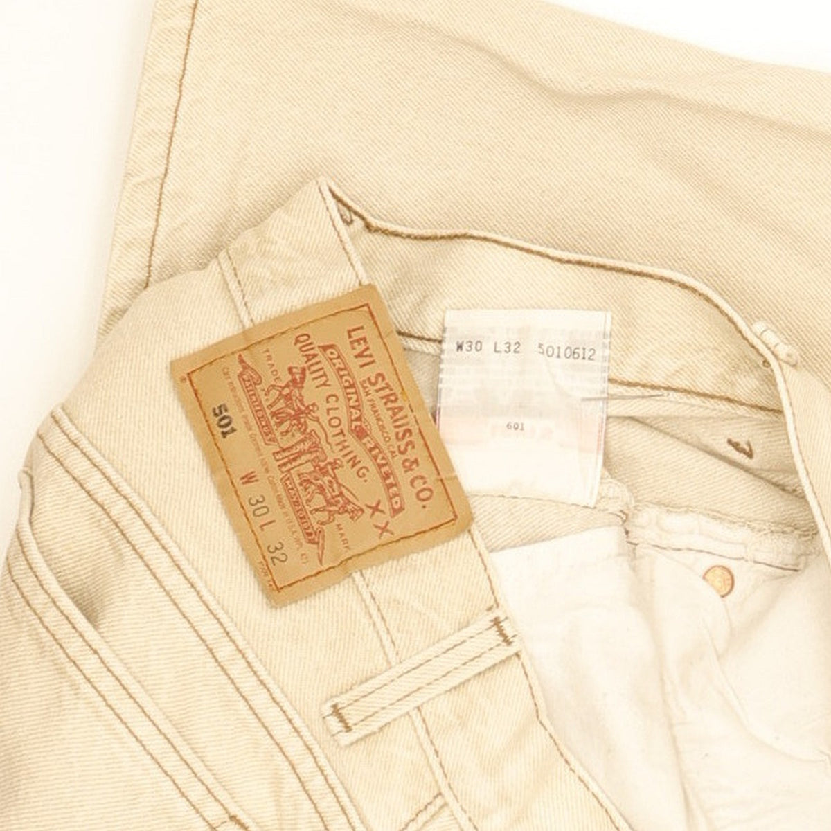 Levi's 501 Made in USA Men Beige Straight Regular Jeans W30 L31