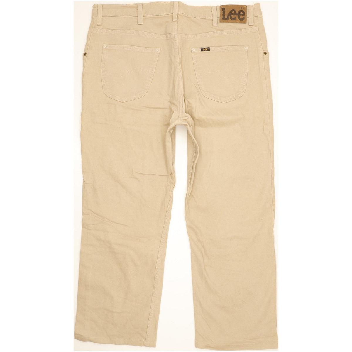 Lee Brooklyn Men Beige Straight Regular Stretch Jeans W42 L26