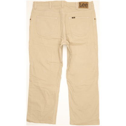 Lee Brooklyn Men Beige Straight Regular Stretch Jeans W42 L26