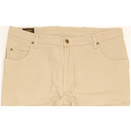 Lee Brooklyn Men Beige Straight Regular Stretch Jeans W42 L26