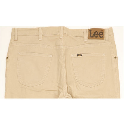 Lee Brooklyn Men Beige Straight Regular Stretch Jeans W42 L26