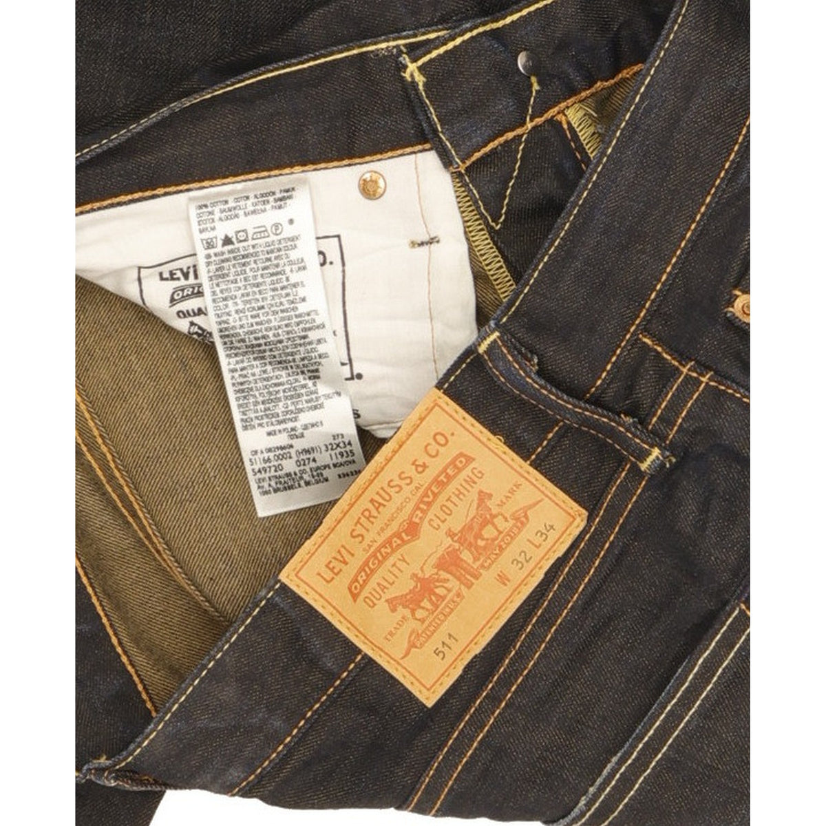 Levi's 511 Men Navy Straight Regular Jeans W32 L34