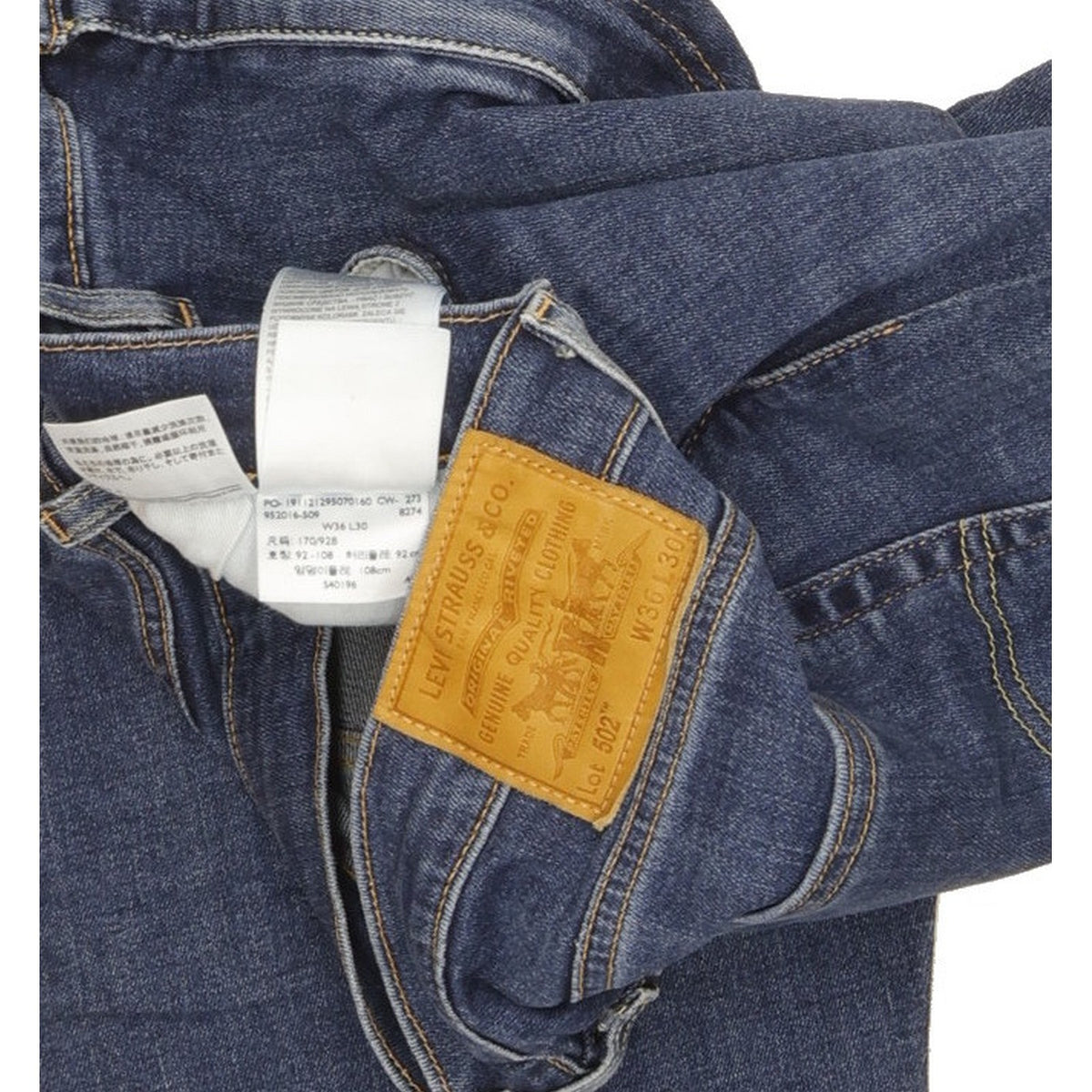 Levi's 502 Men Blue Tapered Regular Stretch Jeans W36 L30