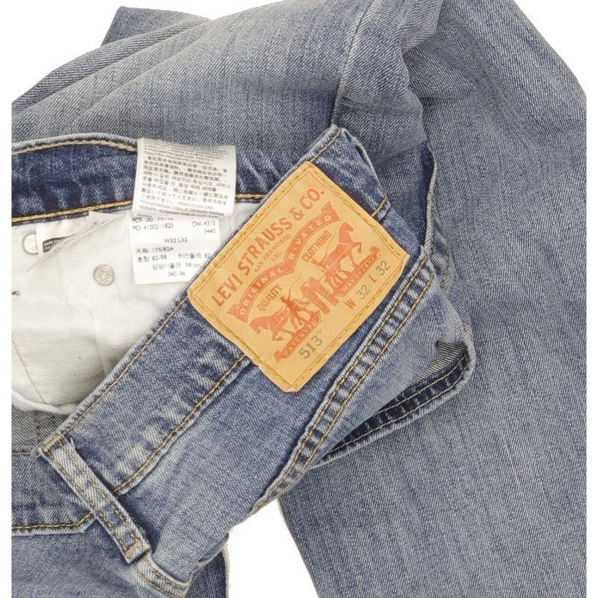 Levi's 513 Men Blue Straight Slim Stretch Jeans W32 L32