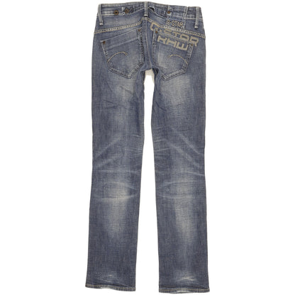 G-Star Women Blue Straight Slim Stretch Jeans W25 L31