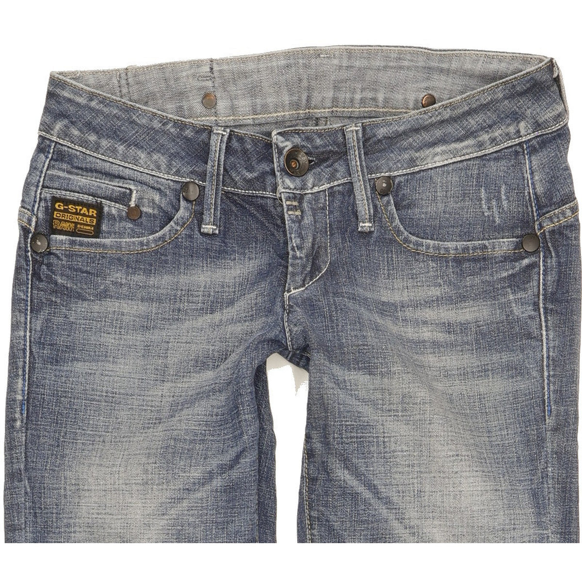 G-Star Women Blue Straight Slim Stretch Jeans W25 L31