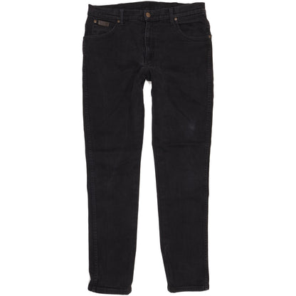 Wrangler Texas Men Black Straight Regular Stretch Jeans W36 L32