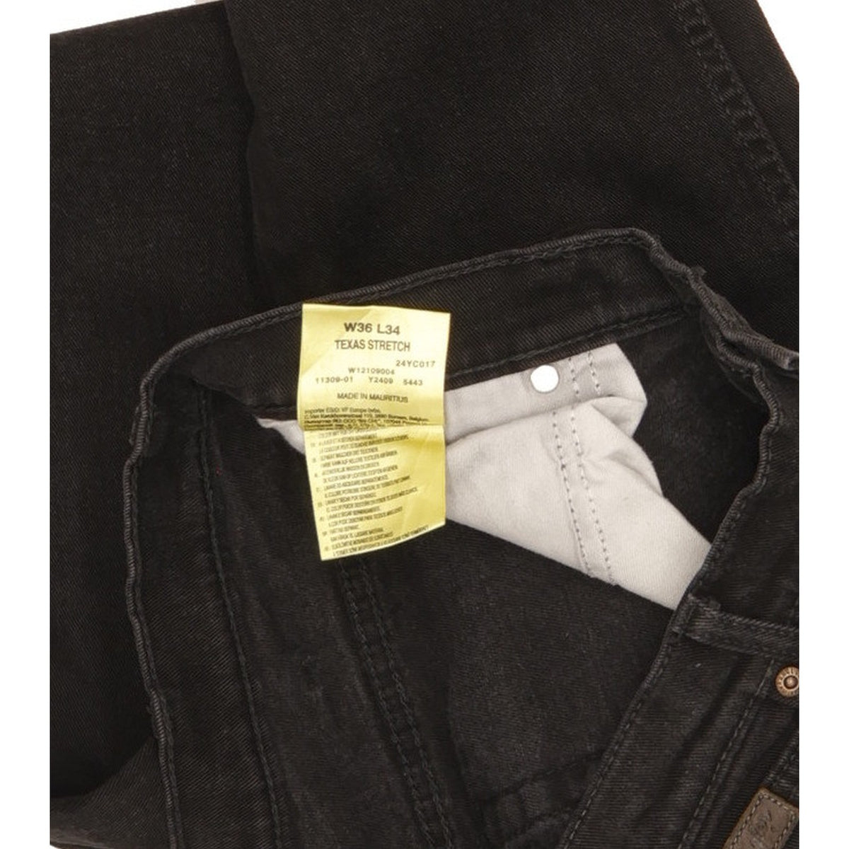 Wrangler Texas Men Black Straight Regular Stretch Jeans W36 L32