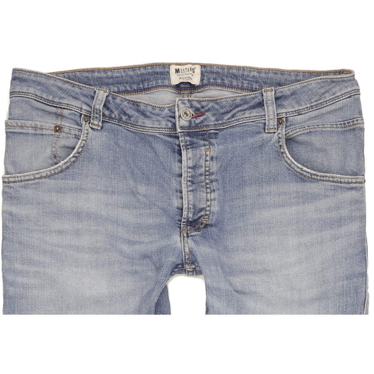 Mustang Michigan Men Blue Straight Regular Stretch Jeans W36 L34