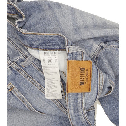 Mustang Michigan Men Blue Straight Regular Stretch Jeans W36 L34
