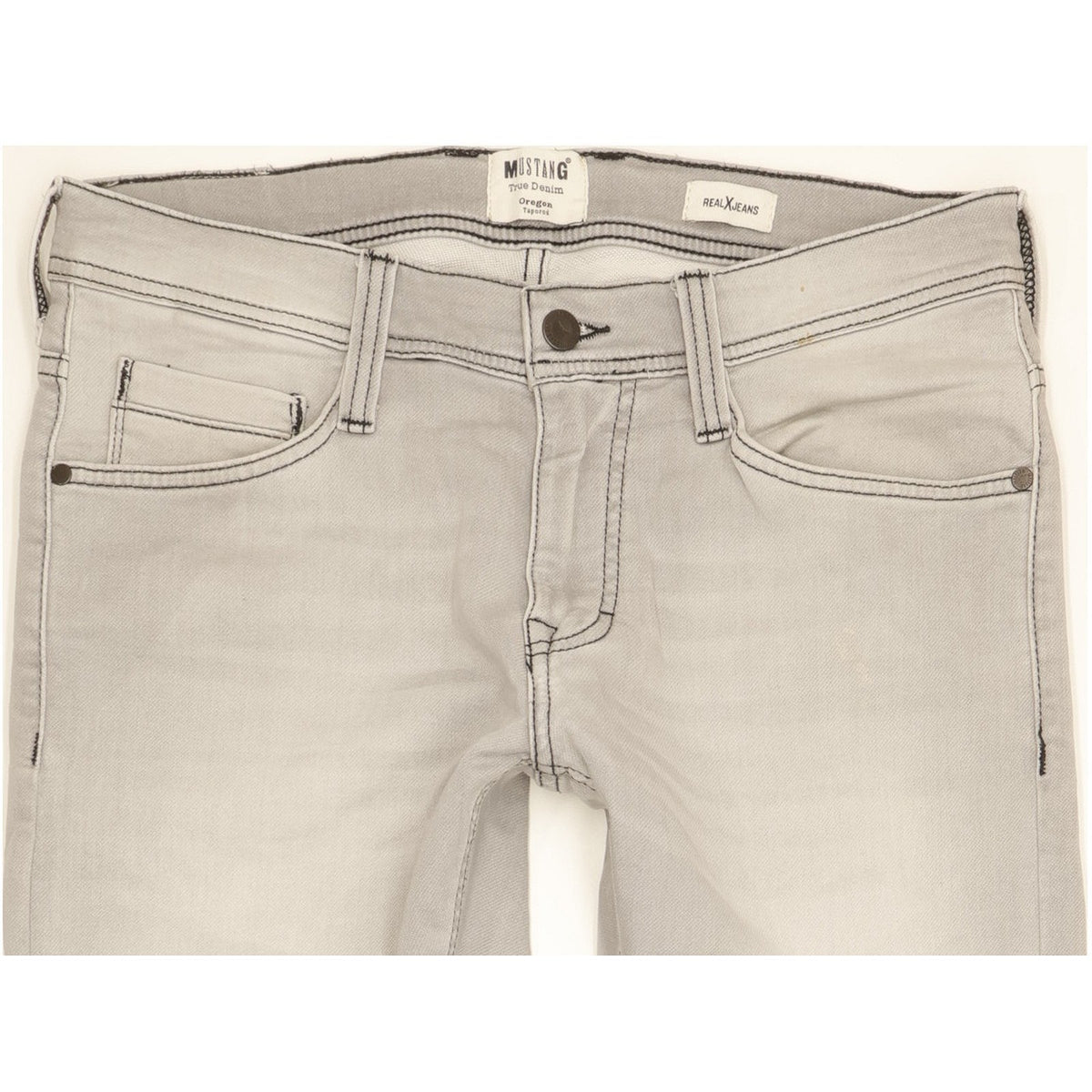 Mustang Oregon Men Grey Tapered Slim Stretch Jeans W30 L32