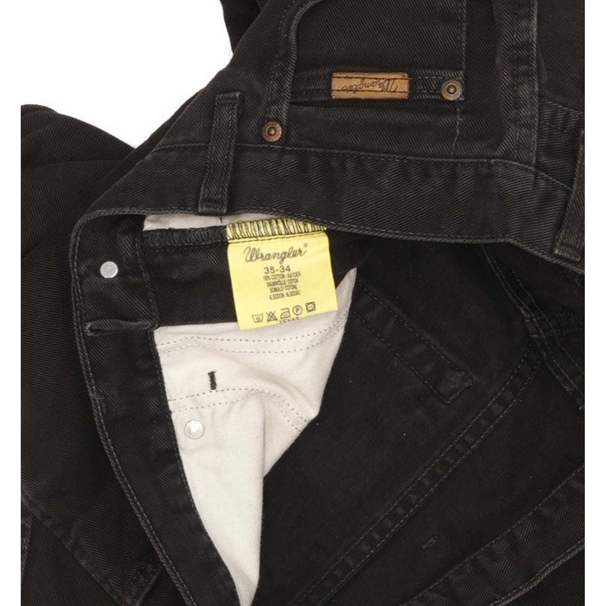 Wrangler Texas Men Black Straight Regular Jeans W35 L33