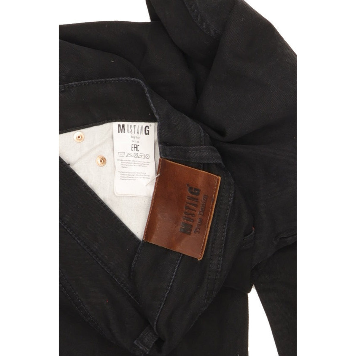 Mustang Big Sur Men Black Straight Regular Stretch Jeans W34 L35