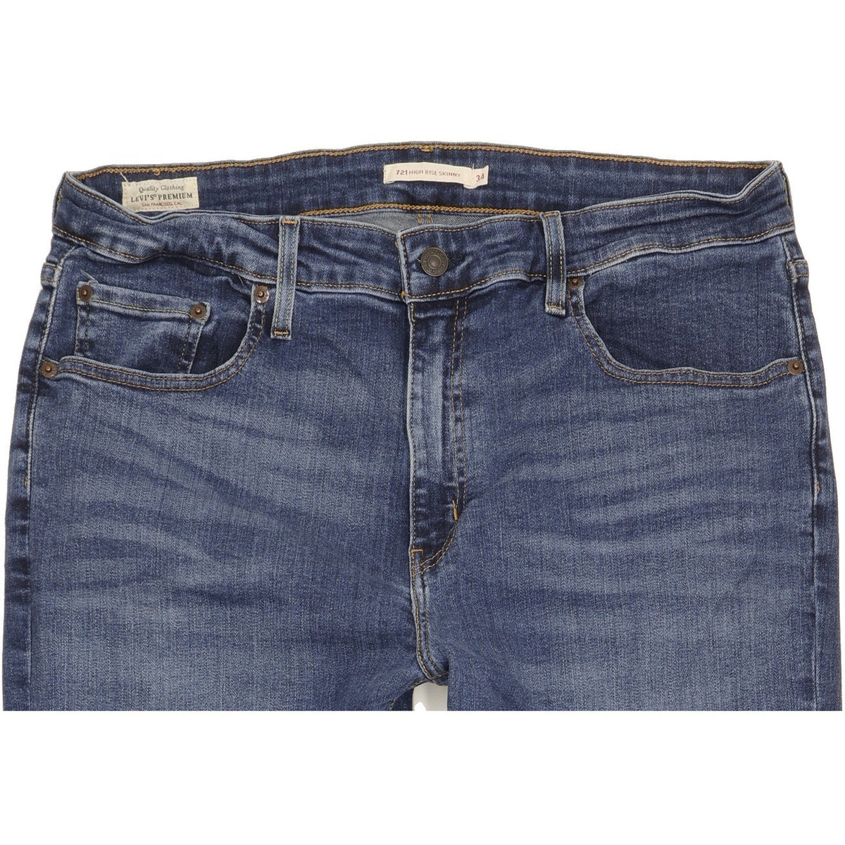 Levi's 721 Blue Skinny Slim Stretch Jeans High Waisted W34 L32