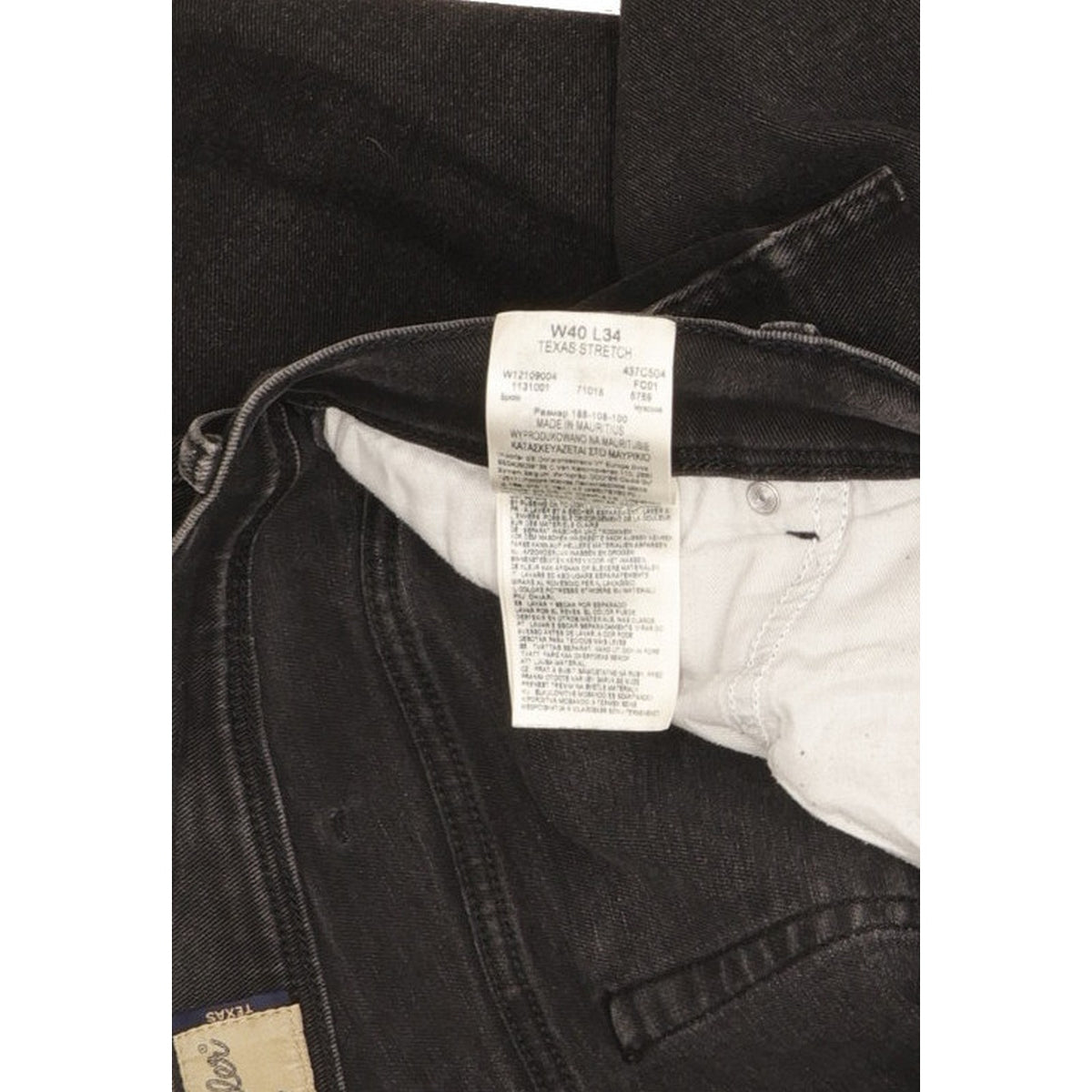 Wrangler Texas Men Black Straight Regular Stretch Jeans W40 L33