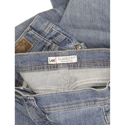 Lee Blue Straight Classic Stretch Jeans High Waisted W32 L32