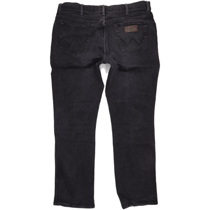 Wrangler Texas Men Black Straight Regular Stretch Jeans W40 L34