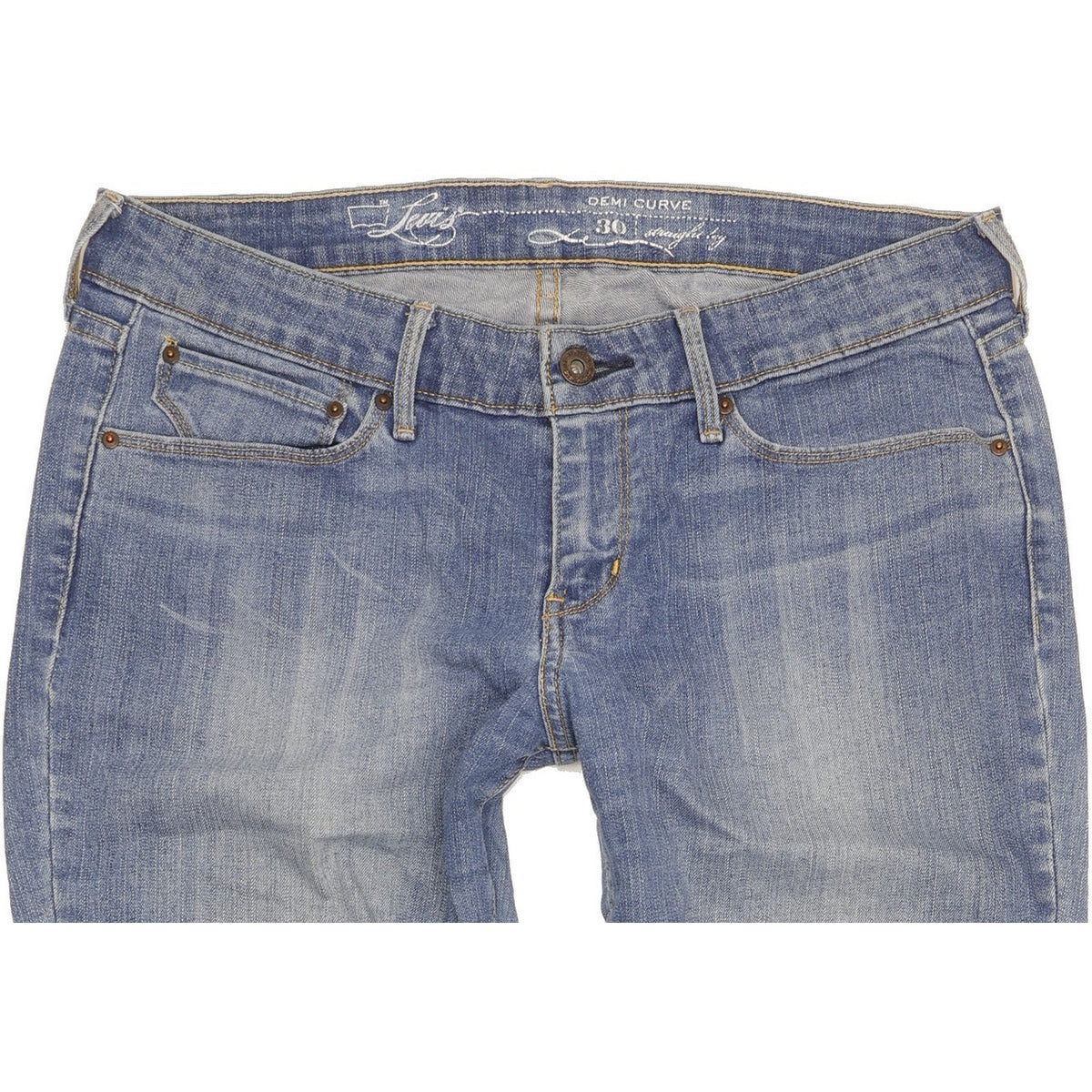 Levi's Demi Curve Women Blue Straight Slim Stretch Jeans W30 L34