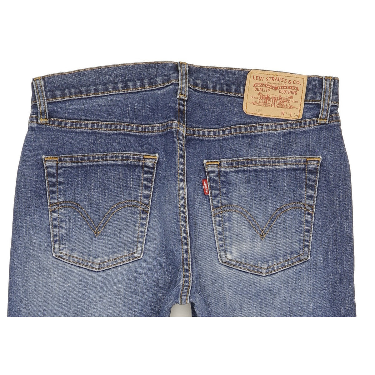 Levi's 751 Men Blue Straight Regular Stretch Jeans W34 L32