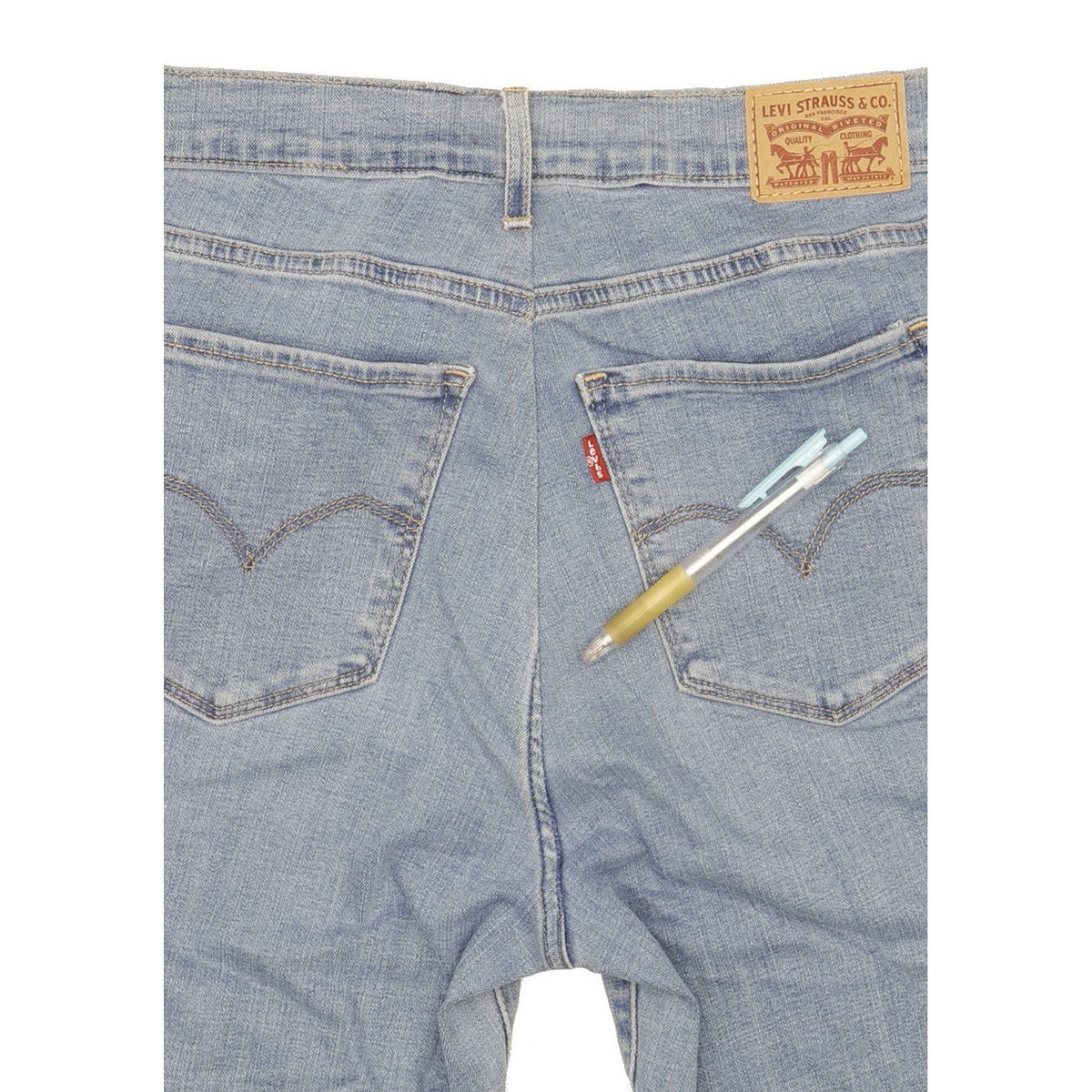 Levi's Blue Straight Slim Stretch Jeans High Waisted W31 L33