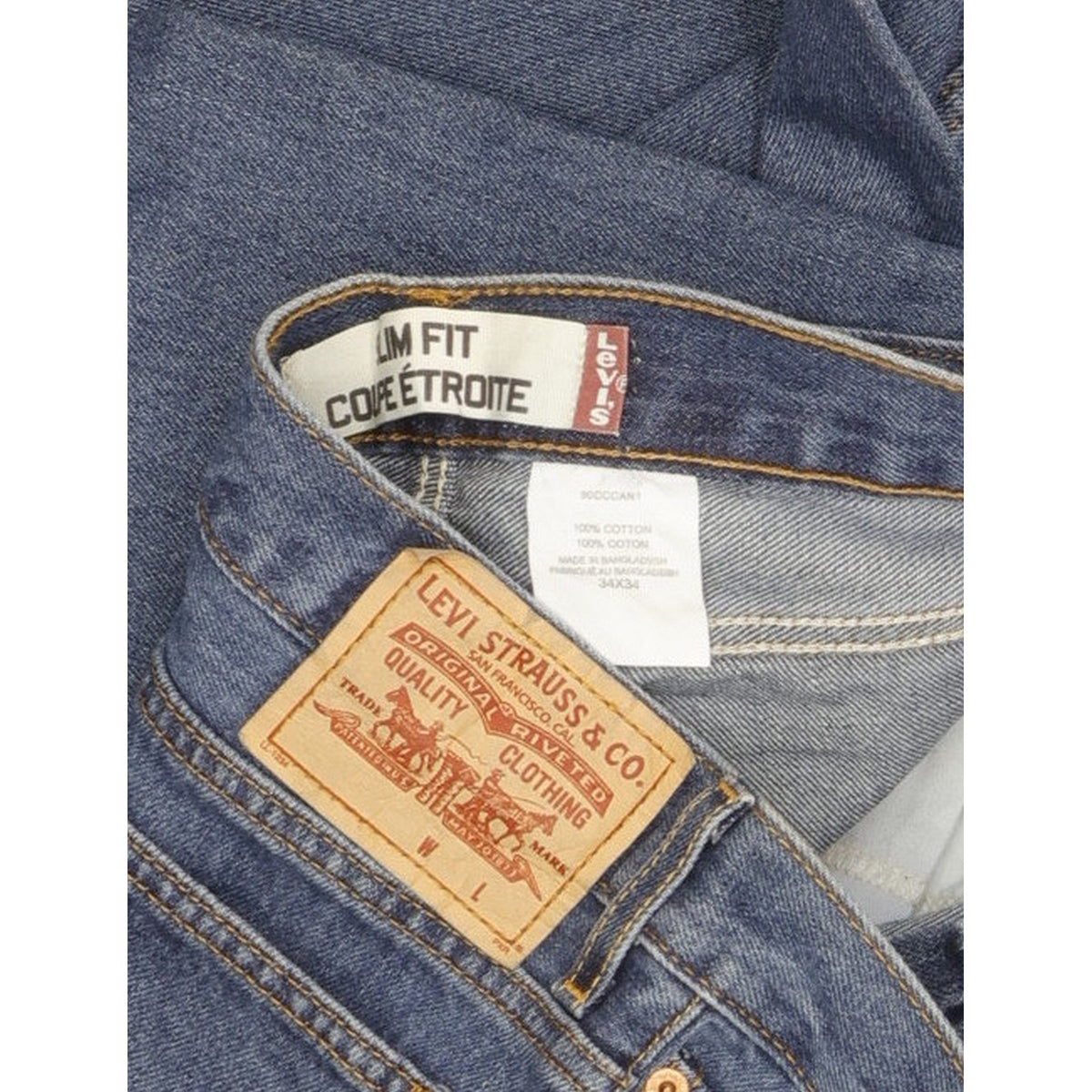 Levi's Men Blue Straight Slim Jeans W34 L33