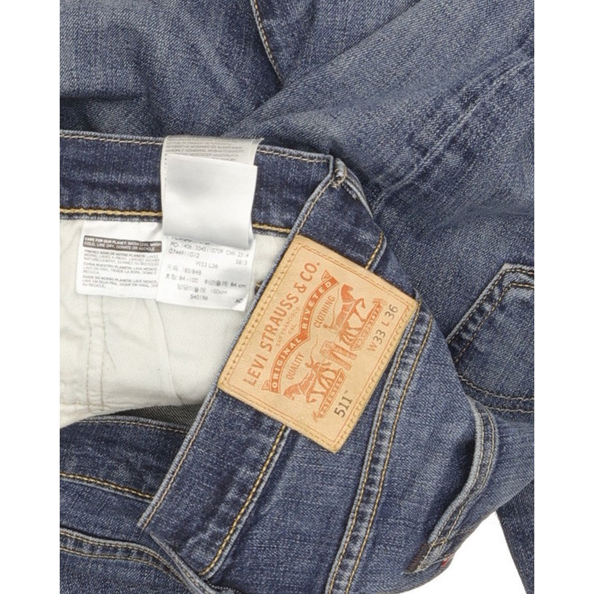Levi's 511 Men Blue Straight Slim Stretch Jeans W33 L35