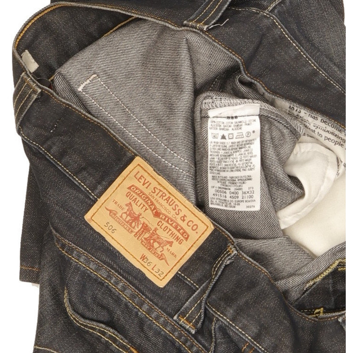 Levi's 506 Men Navy Straight Regular Jeans W36 L31