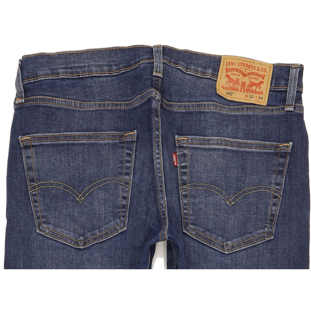 Levi's 502 Men Blue Tapered Regular Stretch Jeans W32 L33