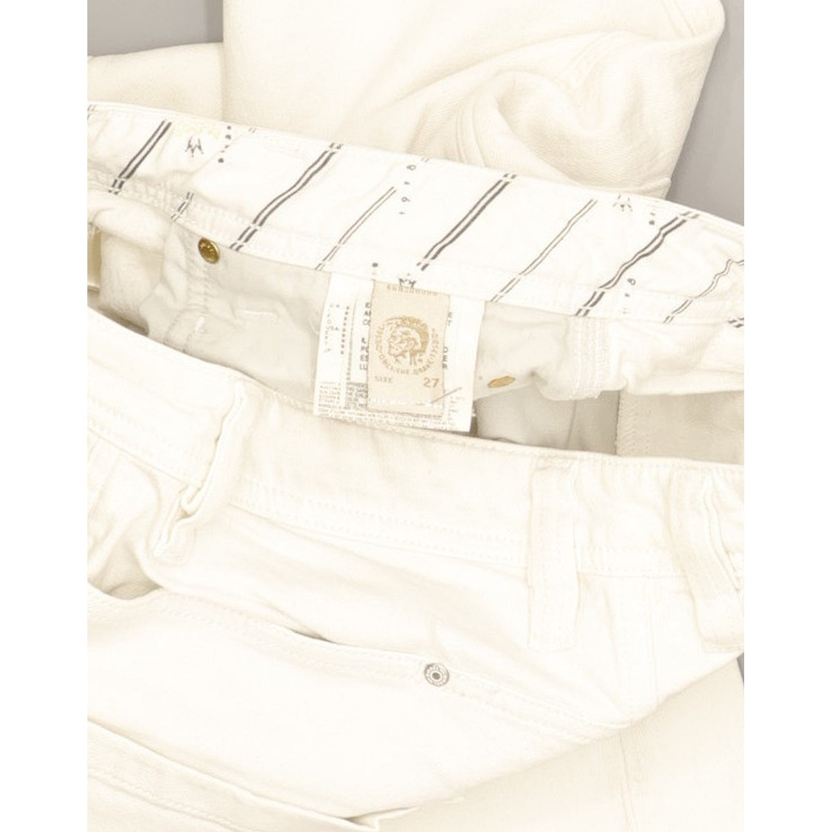 Diesel Paddom Men White Straight Slim Stretch Jeans W27 L29