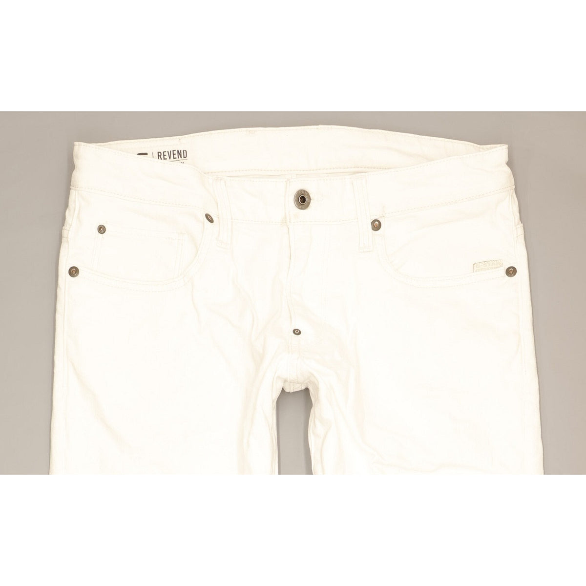 G-Star Revend Men White Straight Slim Stretch Jeans W32 L34