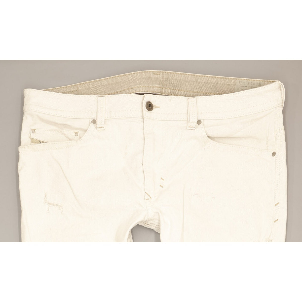 Diesel Thavar Men White Straight Regular Jeans W36 L32