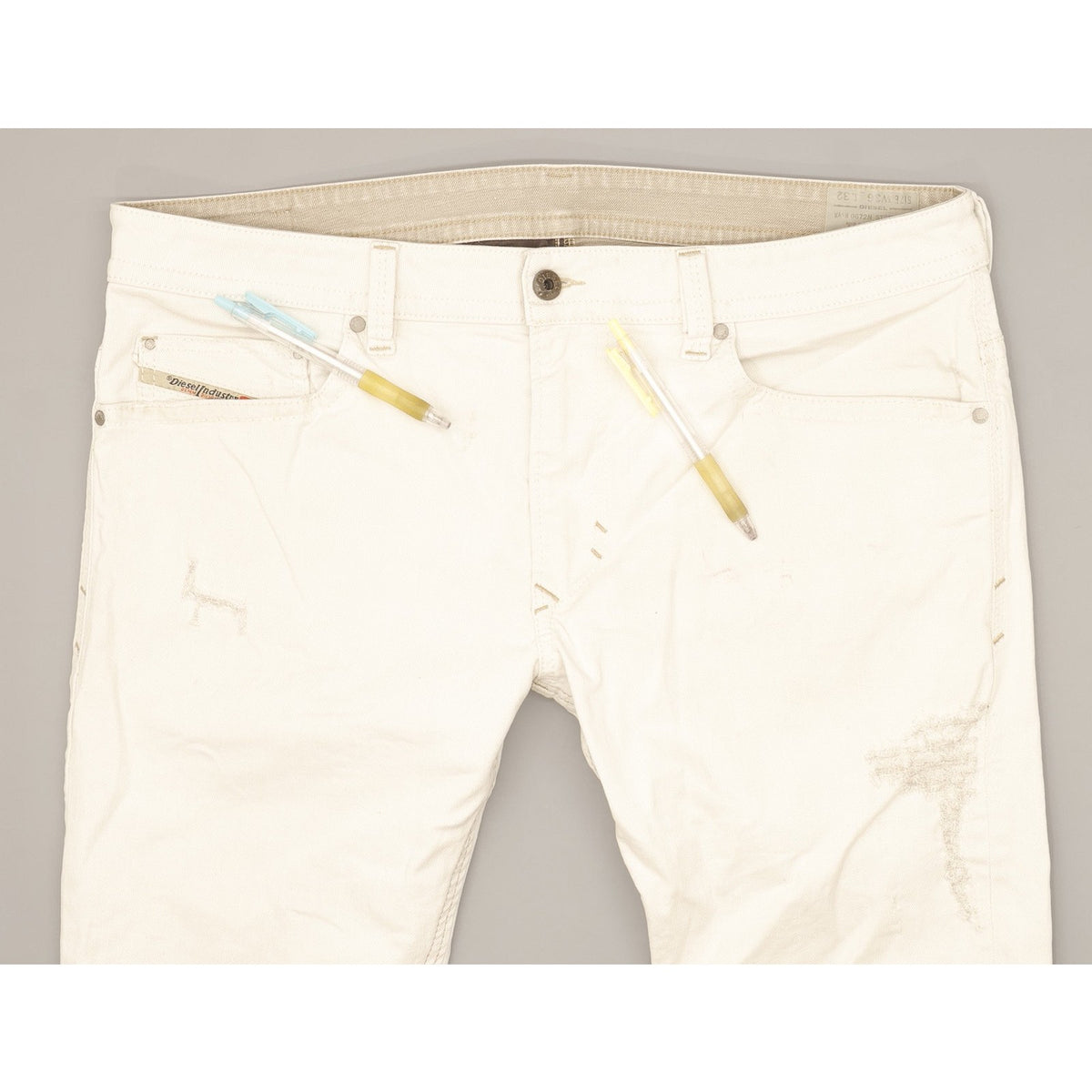 Diesel Thavar Men White Straight Regular Jeans W36 L32