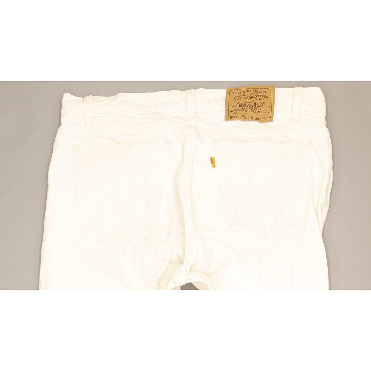 Levi's 550 Made in USA Men White Tapered Relaxed Jeans W36 L33