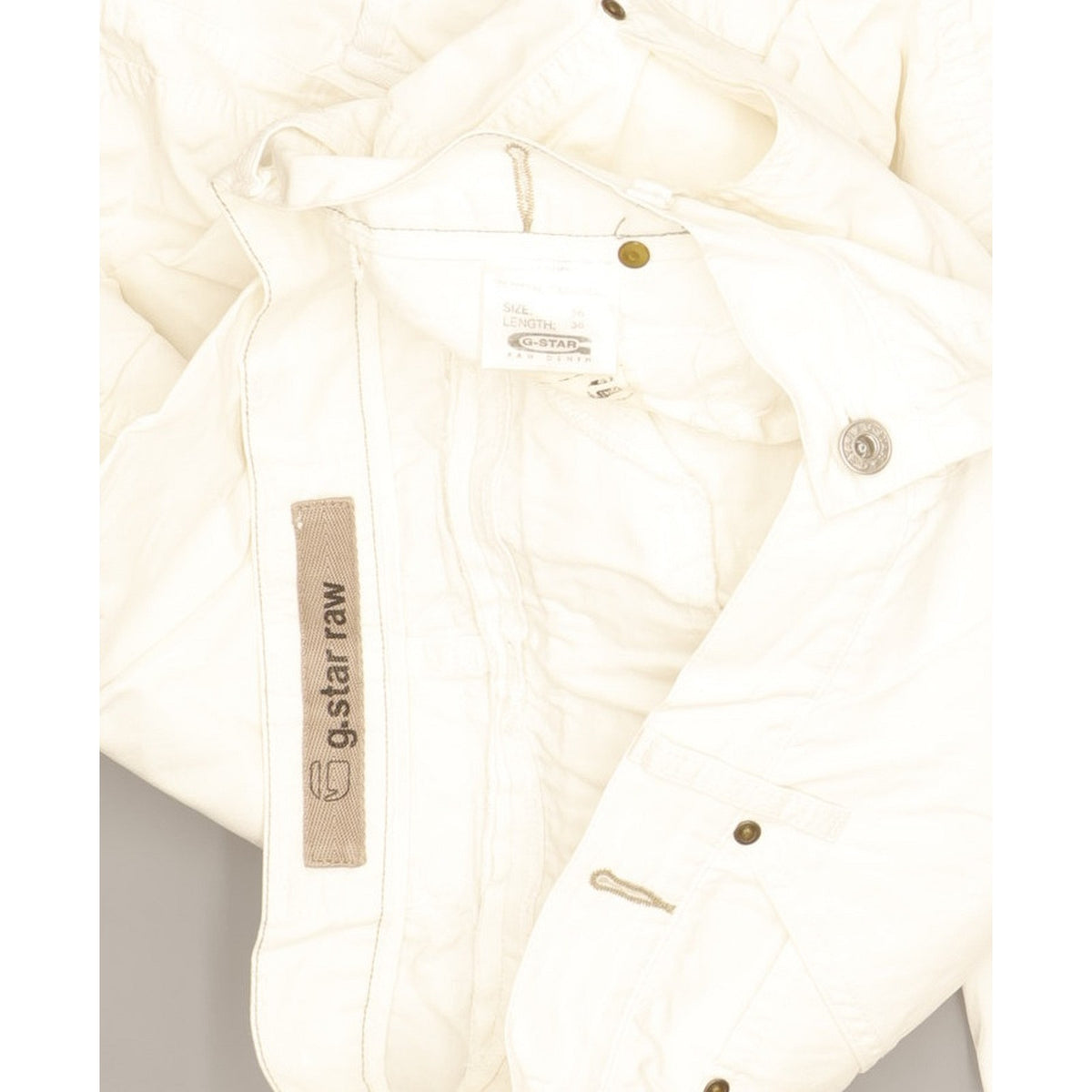 G-Star Army Elwood Men White Straight Regular Jeans W36 L35