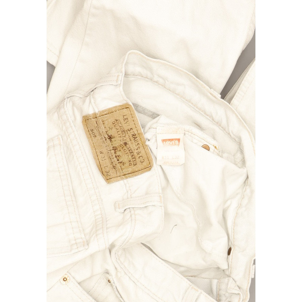 Levi's 505 Made in USA Men White Straight Regular Jeans W31 L31