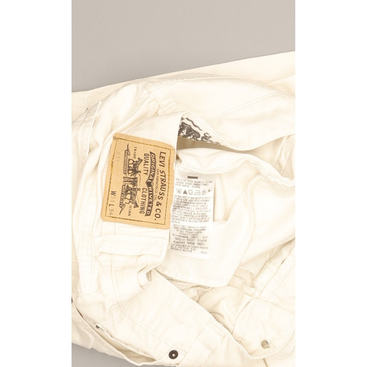 Levi's 511 Men White Straight Slim Jeans W31 L34