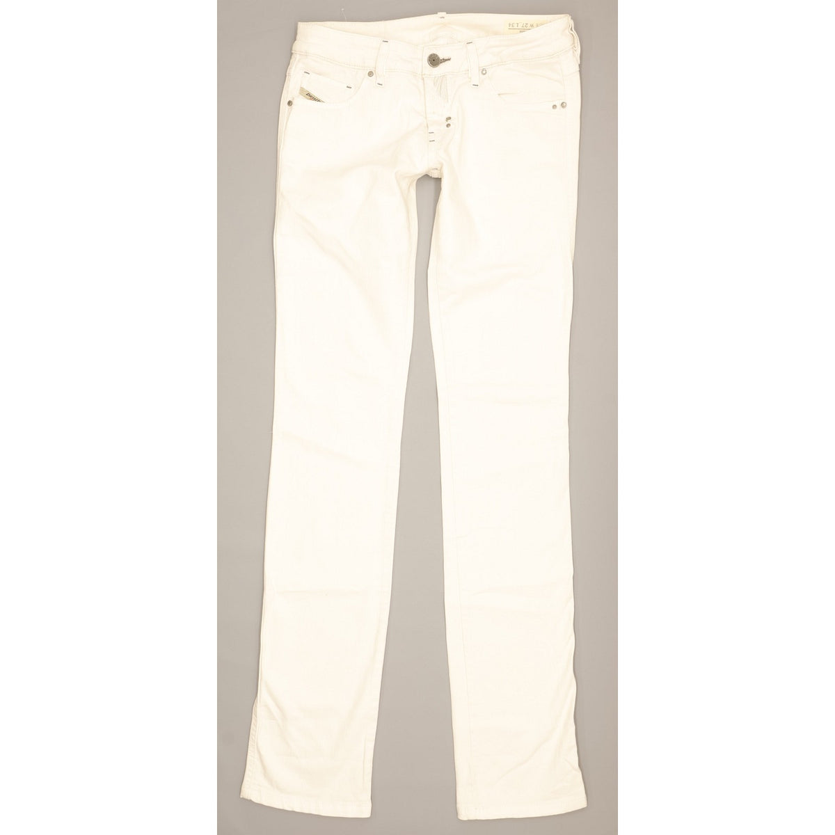 Diesel Lhela Women White Straight Slim Stretch Jeans W27 L34