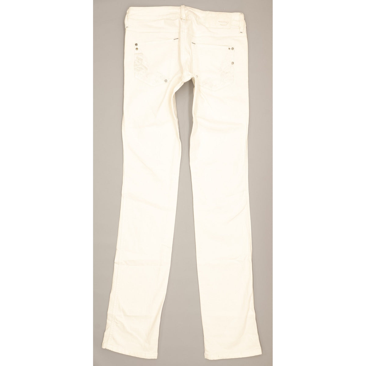 Diesel Lhela Women White Straight Slim Stretch Jeans W27 L34