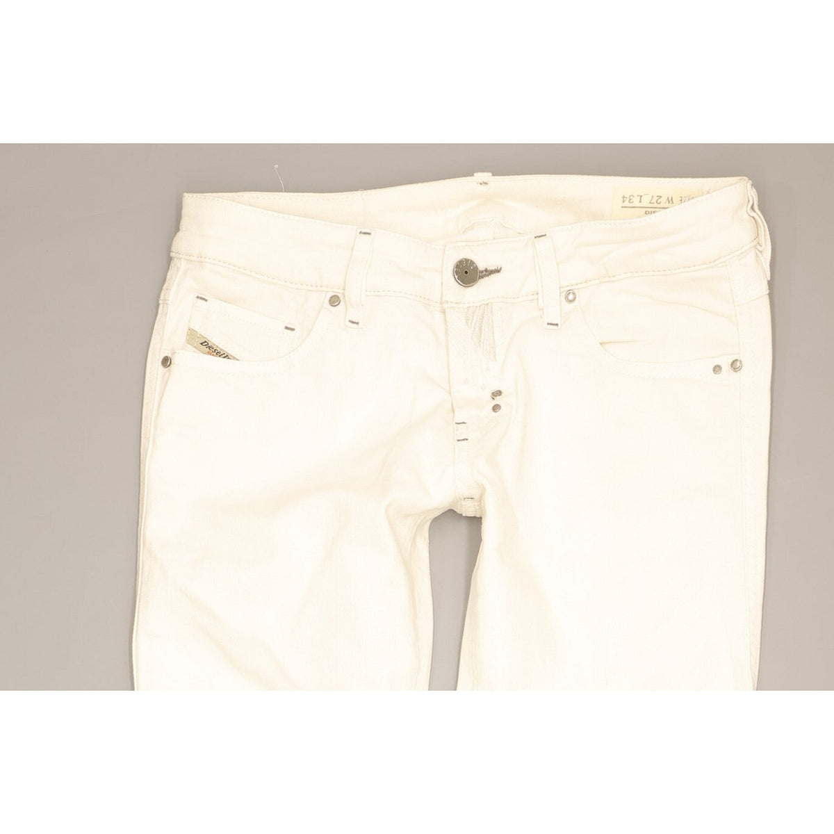 Diesel Lhela Women White Straight Slim Stretch Jeans W27 L34