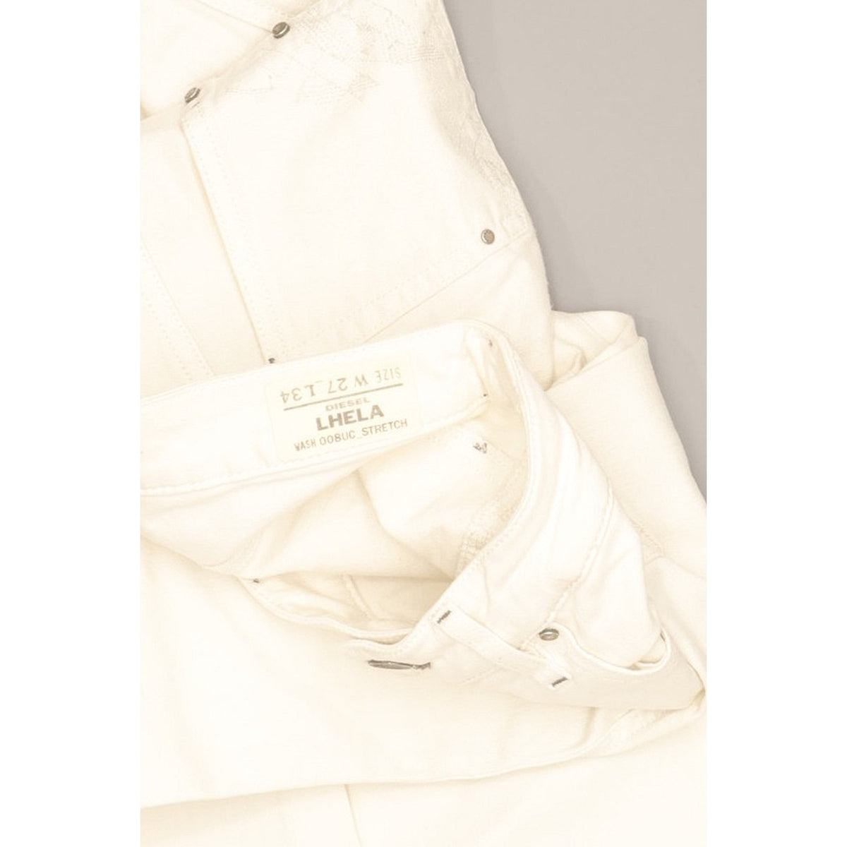 Diesel Lhela Women White Straight Slim Stretch Jeans W27 L34
