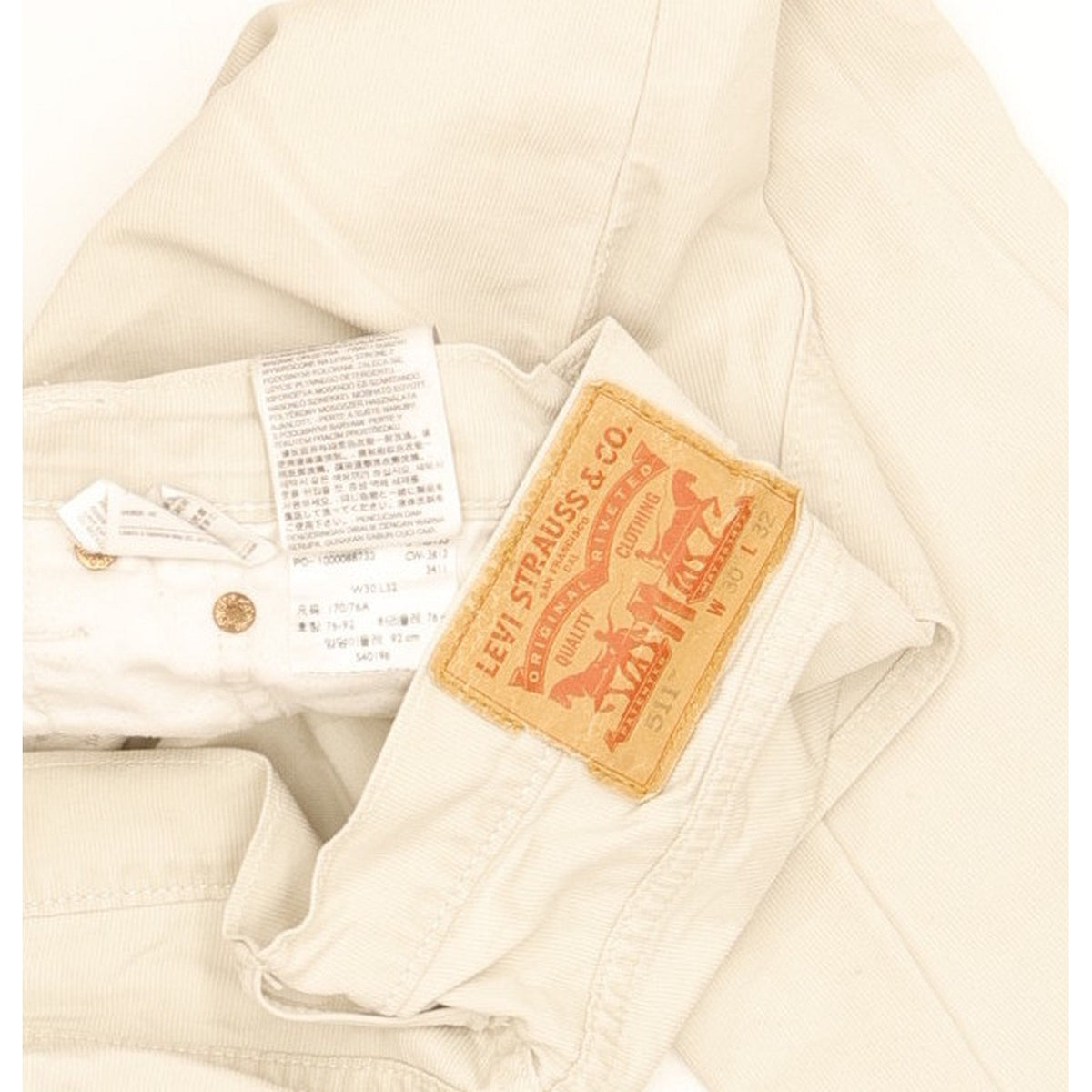 Levi's 511 Men Beige Straight Slim Stretch Jeans W30 L31