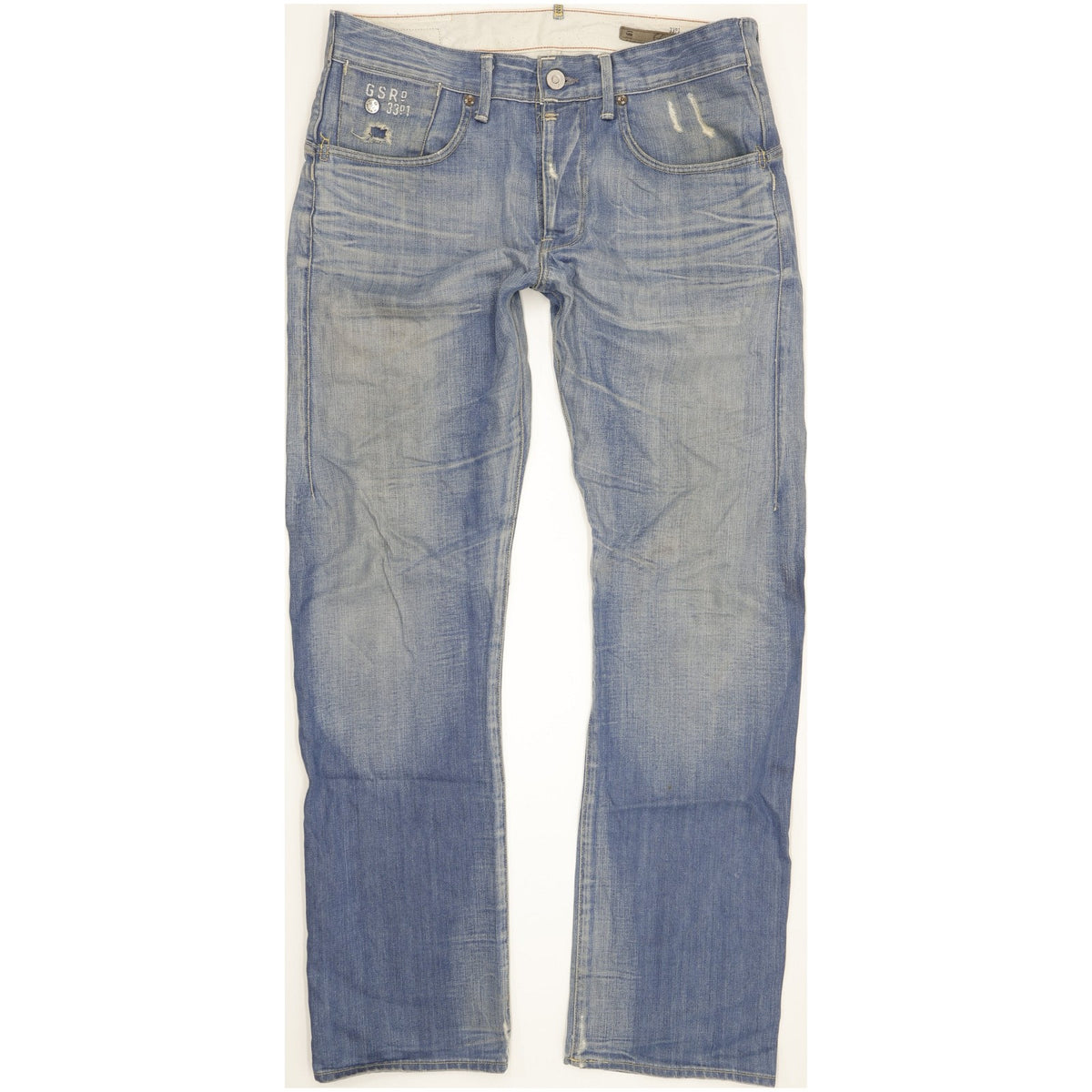 G-Star Structor Men Blue Straight Regular Jeans W33 L32