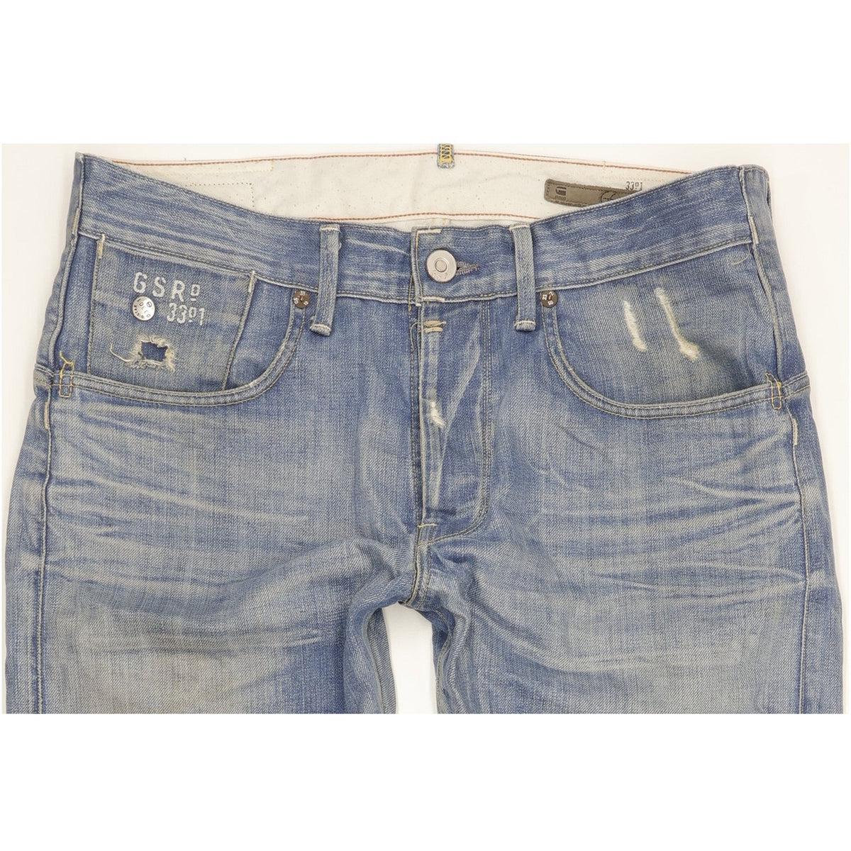 G-Star Structor Men Blue Straight Regular Jeans W33 L32