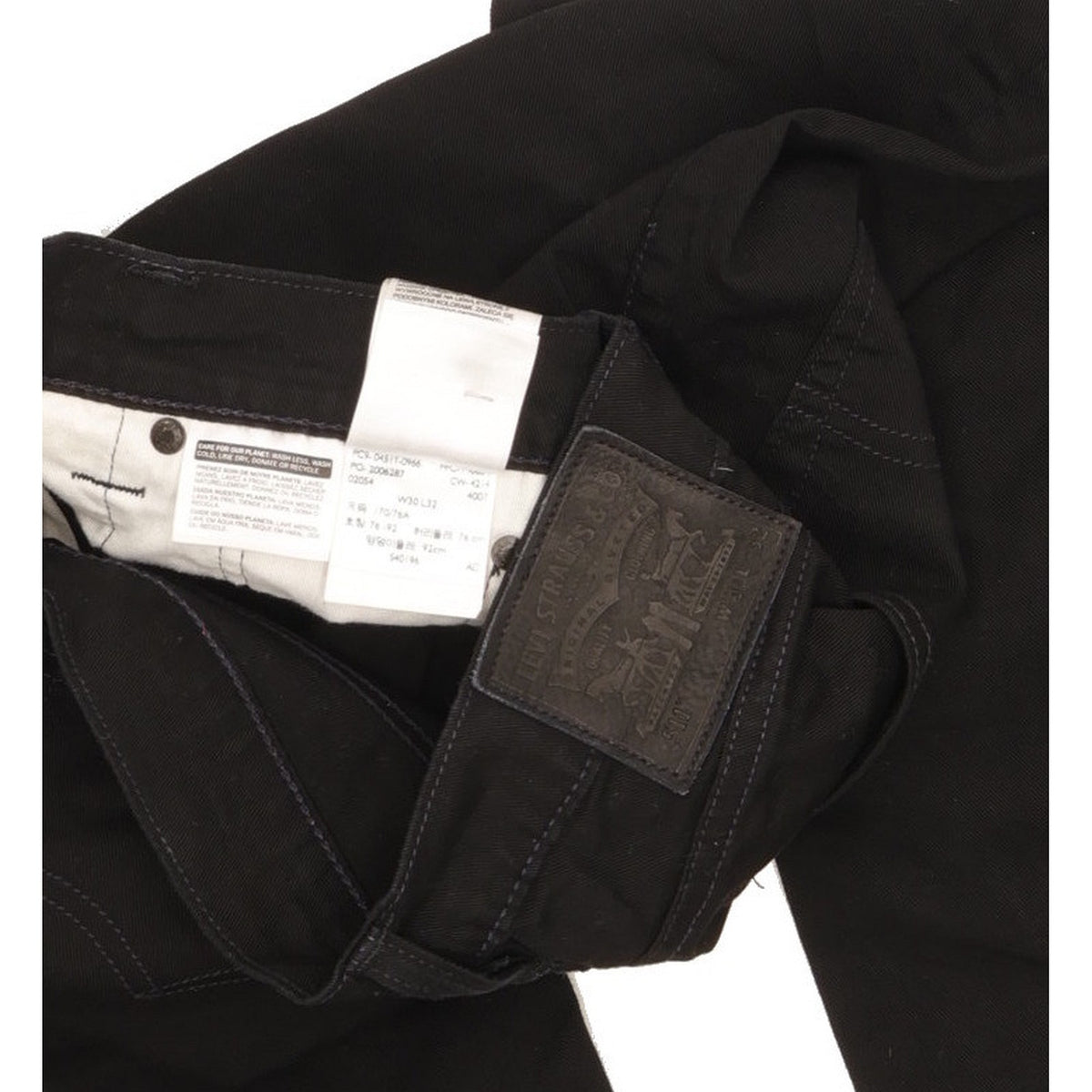 Levi's 511 Men Black Straight Slim Stretch Jeans W30 L31